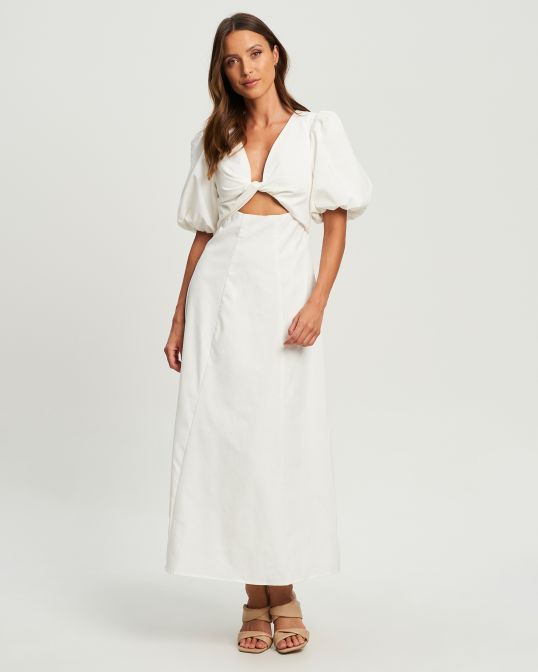 White smart sale dress